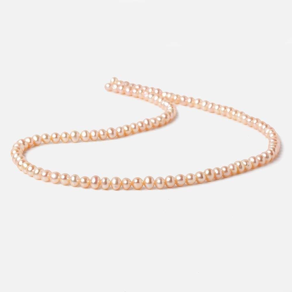 5x4mm Blush Side Drilled Off Round Freshwater Pearl 15.5 inch 96 pieces