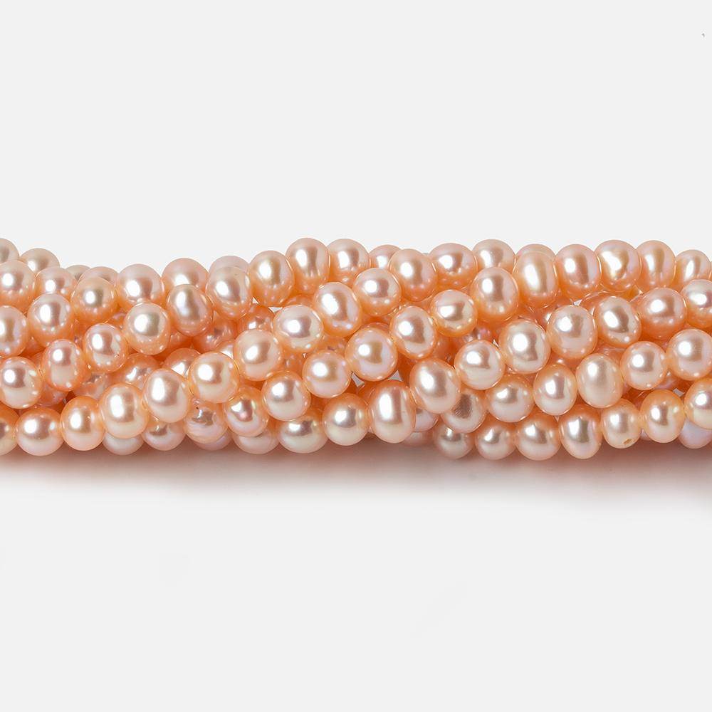 5x4mm Blush Side Drilled Off Round Freshwater Pearl 15.5 inch 96 pieces