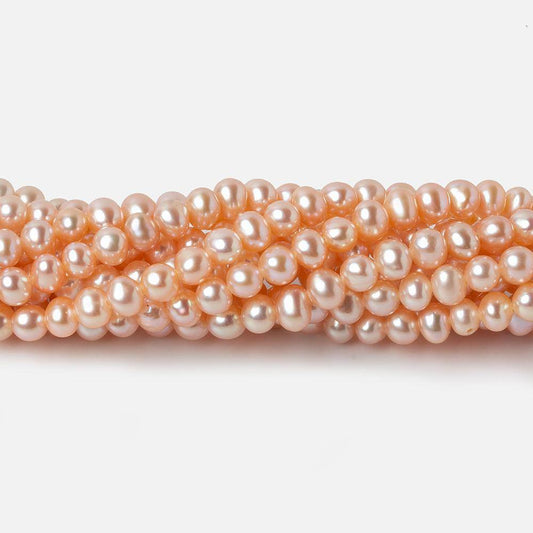 5x4mm Blush Side Drilled Off Round Freshwater Pearl 15.5 inch 96 pieces