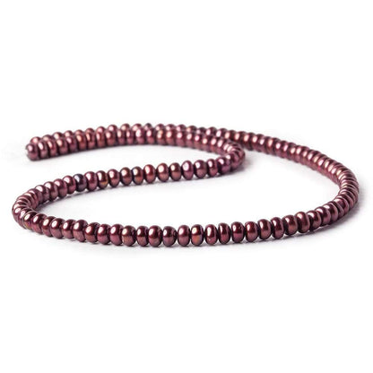 5x4mm Eggplant Center Drill Button Freshwater Pearls 15 inch 85 pieces