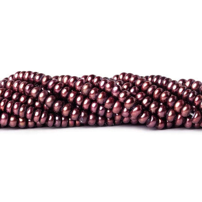 5x4mm Eggplant Center Drill Button Freshwater Pearls 15 inch 85 pieces