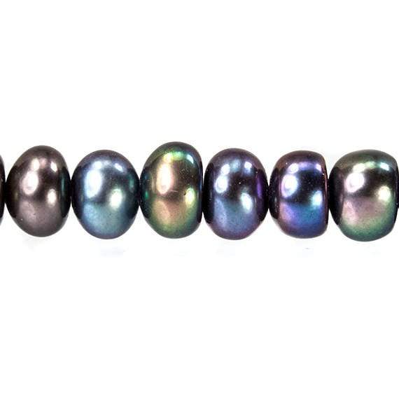 5x4mm Peacock Center Drilled Button Freshwater Pearl 102 pieces