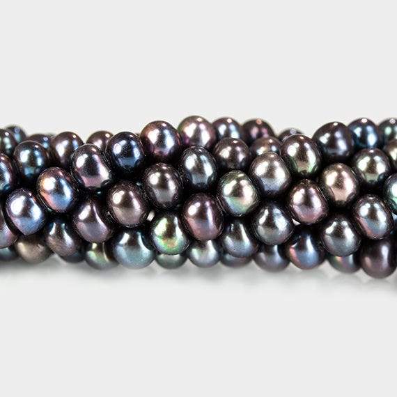 5x4mm Peacock Center Drilled Button Freshwater Pearl 102 pieces