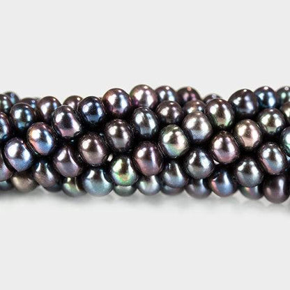 5x4mm Peacock Center Drilled Button Freshwater Pearl 102 pieces