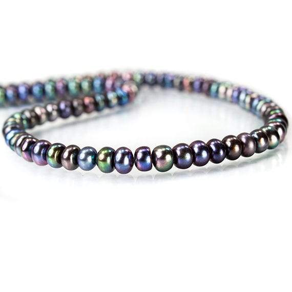 5x4mm Peacock Center Drilled Button Freshwater Pearl 102 pieces