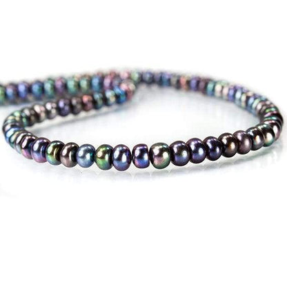 5x4mm Peacock Center Drilled Button Freshwater Pearl 102 pieces