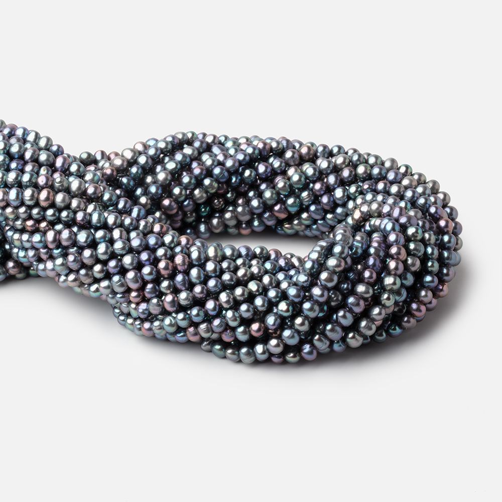 5x4mm Peacock Side Drill Baroque Freshwater Pearls 16 inch 96 Beads AA