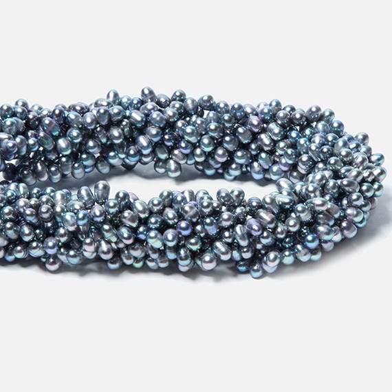 5x4mm Periwinkle Blue Top Drilled Oval Freshwater Pearl 15 inch 120 pieces