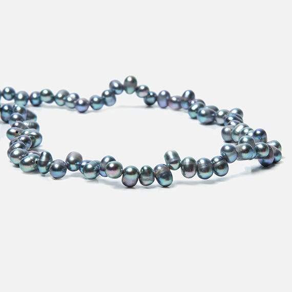 5x4mm Periwinkle Blue Top Drilled Oval Freshwater Pearl 15 inch 120 pieces