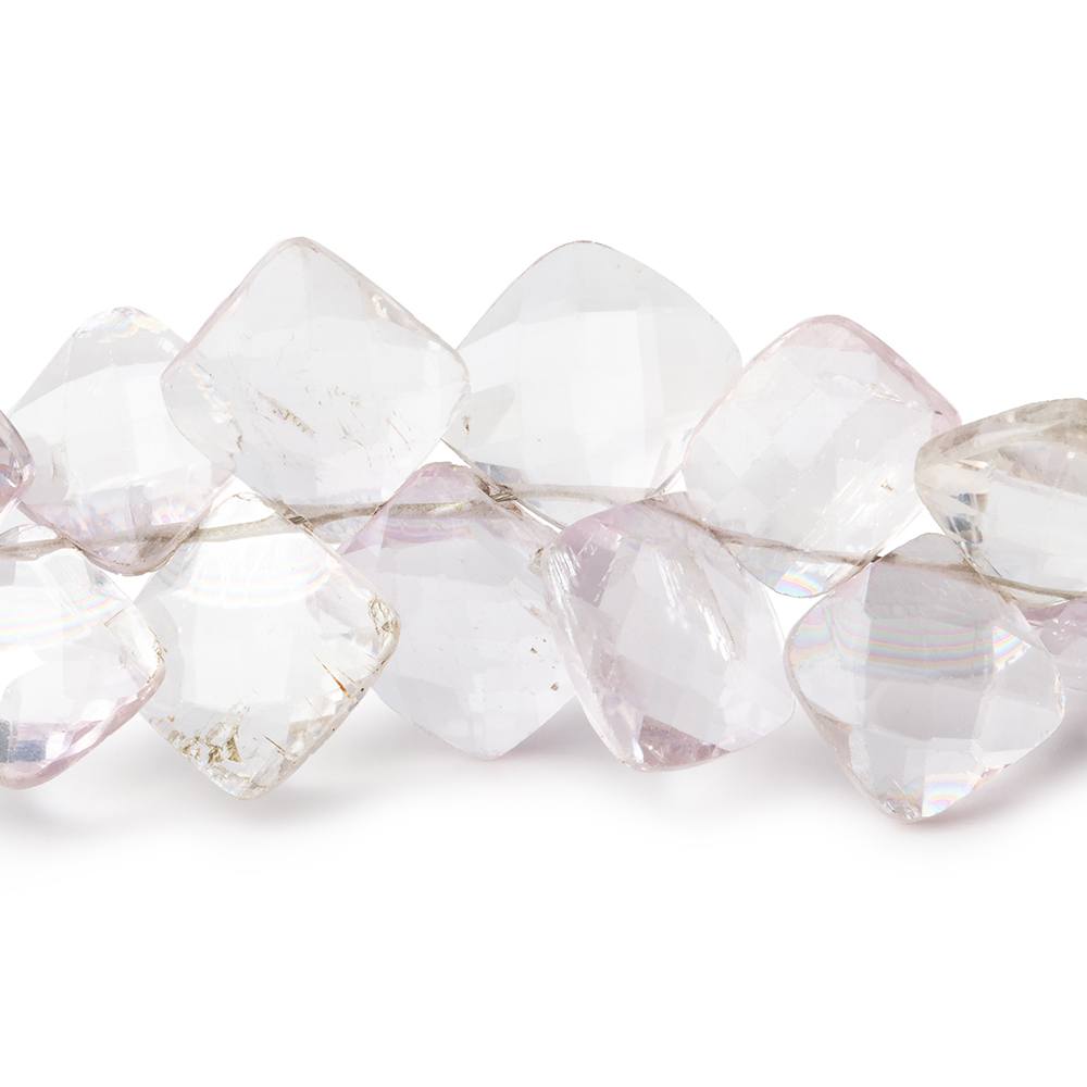5x5-11x11mm Kunzite faceted pillow beads 6.5 inch 40 pieces