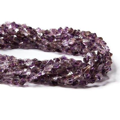 5x5-6x4mm Double Terminated Amethyst natural crystal Beads 15.5 in. 68 pcs