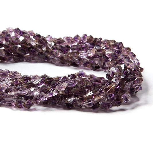 5x5-6x4mm Double Terminated Amethyst natural crystal Beads 15.5 in. 68 pcs
