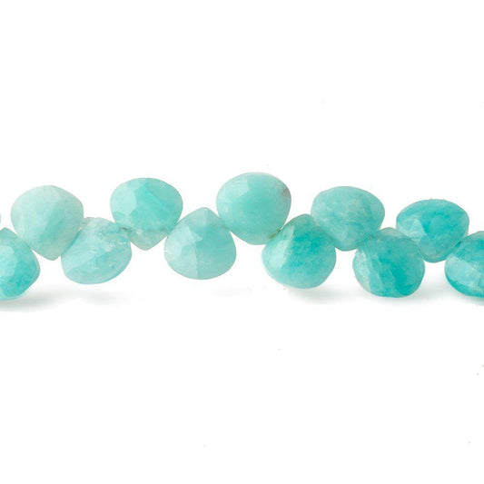 5x5-6x6mm Amazonite faceted petite heart beads 7.75 inch 50 pieces A