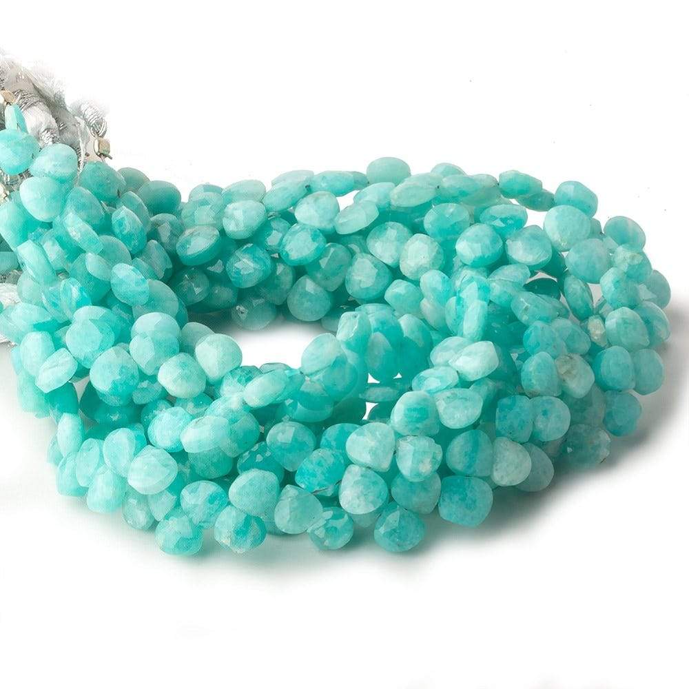 5x5-6x6mm Amazonite faceted petite heart beads 7.75 inch 50 pieces A