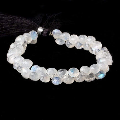 5x5-6x6mm Rainbow Moonstone faceted candy kiss beads 8 inch 54 pieces A