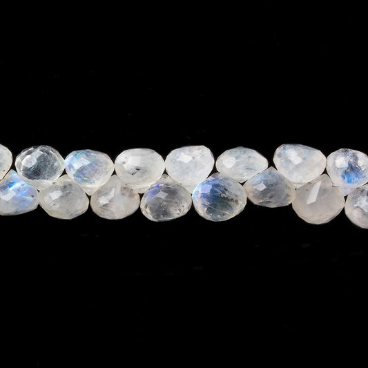 5x5-6x6mm Rainbow Moonstone faceted candy kiss beads 8 inch 54 pieces A