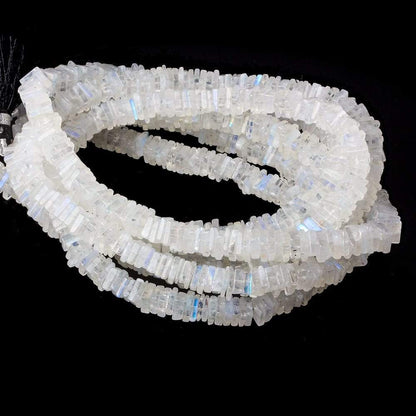 5x5-6x6mm Rainbow Moonstone Plain Square Heshi Beads 16 inch 278 pcs