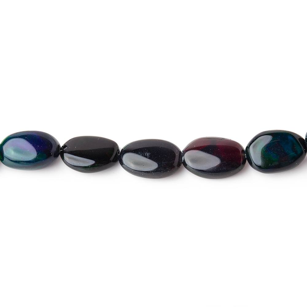 5x5-8x6mm Black Ethiopian Opal Plain Oval Beads 16 inch 60 pieces AAA
