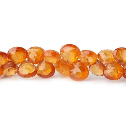 5x5-9x9mm Mandarin Spessartite Garnet heart briolette beads 8 inch 65 pieces