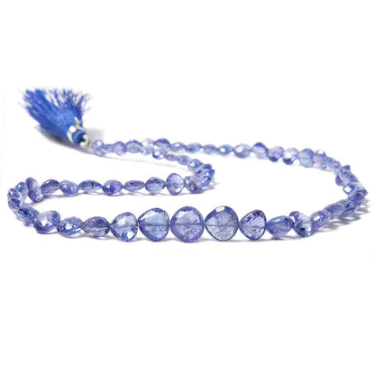 5x5-9x9mm Tanzanite Straight Drilled Faceted Heart Beads 16 inch 62 pcs