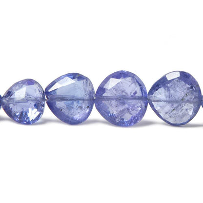 5x5-9x9mm Tanzanite Straight Drilled Faceted Heart Beads 16 inch 62 pcs