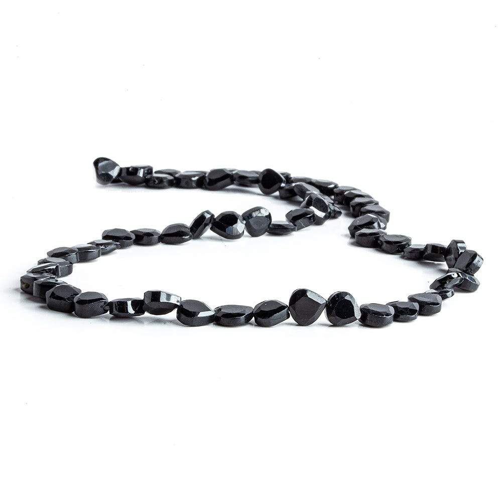 5x5mm Black Spinel Bezel Faceted Heart Beads 13.5 inch 67 pieces A Grade