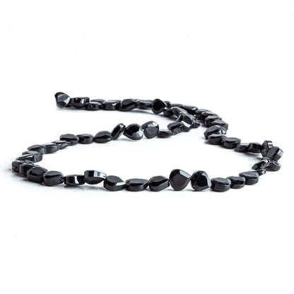 5x5mm Black Spinel Bezel Faceted Heart Beads 13.5 inch 67 pieces A Grade