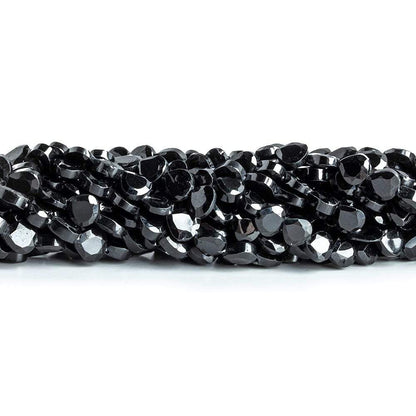 5x5mm Black Spinel Bezel Faceted Heart Beads 13.5 inch 67 pieces A Grade