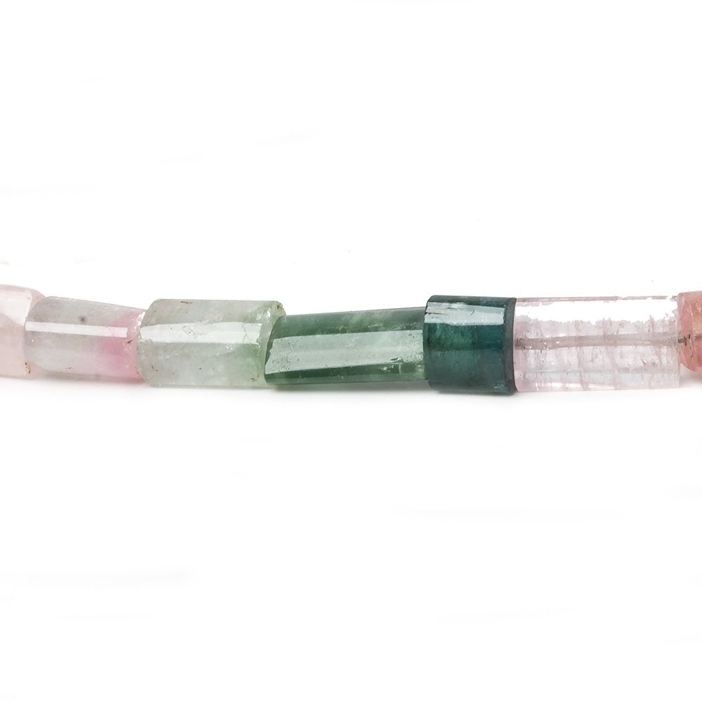 5x6-11x7mm Multi Color Tourmaline plain tube beads 16 inch 37 pieces A Grade