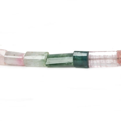 5x6-11x7mm Multi Color Tourmaline plain tube beads 16 inch 37 pieces A Grade