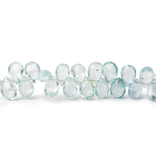 5x6-5x7mm Aquamarine Faceted Pear Beads 8 inch 76 pieces AA