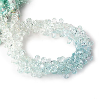 5x6-5x7mm Aquamarine Faceted Pear Beads 8 inch 76 pieces AA