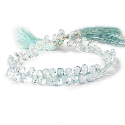 5x6-5x7mm Aquamarine Faceted Pear Beads 8 inch 76 pieces AA