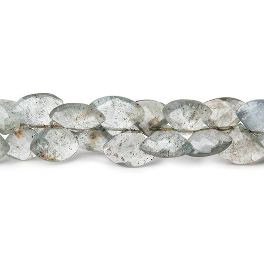 5x6-8x10mm Moss Aquamarine Faceted Fan Beads 8 inch 64 pieces