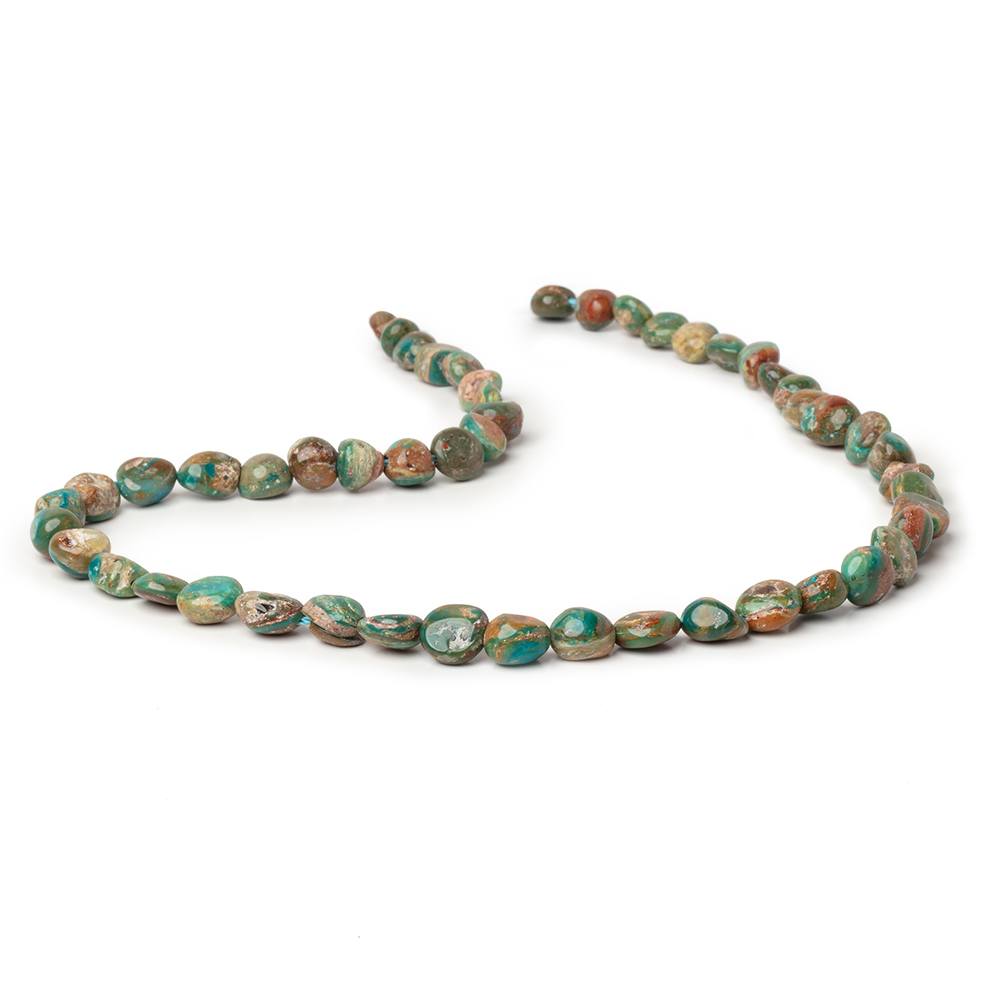 5x6-9.5x8mm Blue Peruvian Opal Plain Nugget Beads 15.5 inch 51 pieces