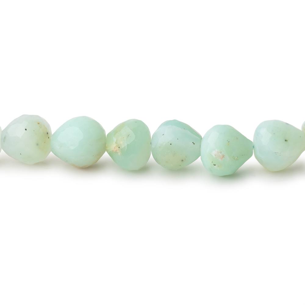 5x6.5-7x7mm Blue Peruvian Opal Faceted Candy Kiss beads 8 inch 30 pieces