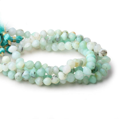 5x6.5-7x7mm Blue Peruvian Opal Faceted Candy Kiss beads 8 inch 30 pieces