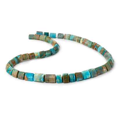 5x7-11x8.5mm Blue Peruvian Opalina Faceted Trillion Beads 16 inch 51 pieces AAA