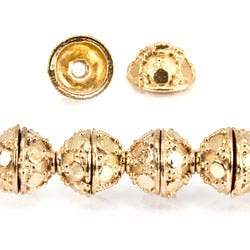 5x8mm 22kt Gold Plated Copper Bead Cap, Bali Design *DISCONTINUED*