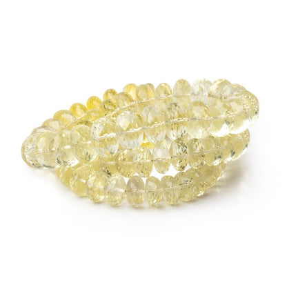 6-10.5mm Lemon Quartz Faceted Rondelles 16 inch 81 Beads AA