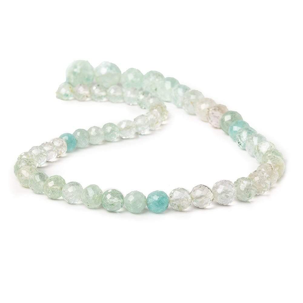 6-10mm Aquamarine Faceted Round 14.25 inch 52 pieces
