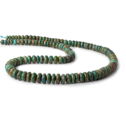 6-10mm Blue Peruvian Opal plain rondelle beads 20 inch 121 pieces AA