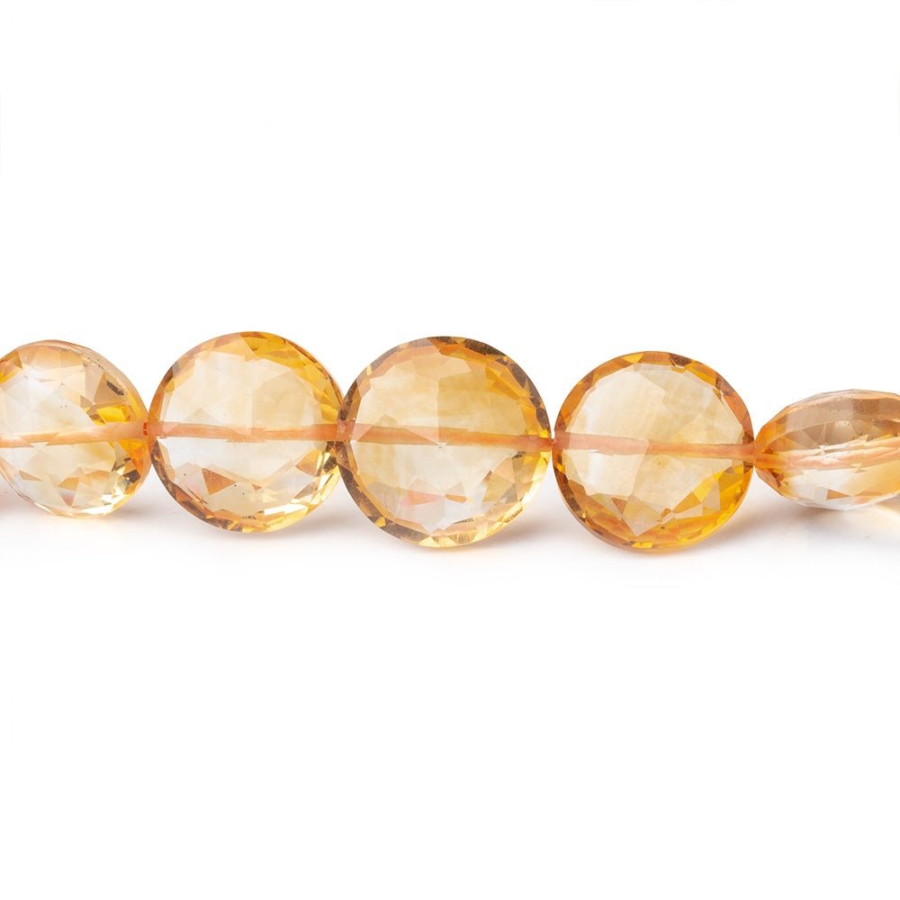 6-10mm Citrine Faceted Coin Beads 16 inch 54 pieces
