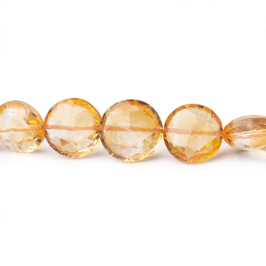 6-10mm Citrine Faceted Coin Beads 16 inch 54 pieces
