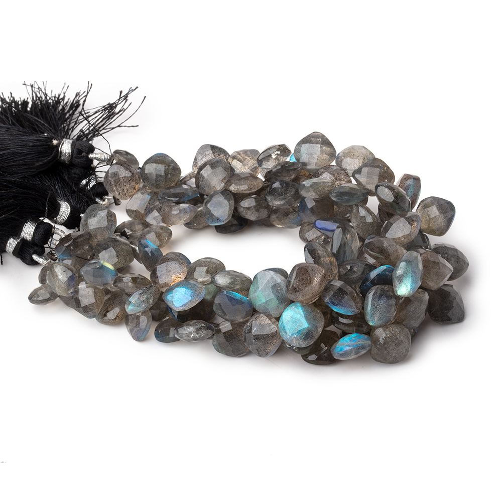 6-10mm Labradorite Faceted Pillow Beads 8 inch 44 pieces