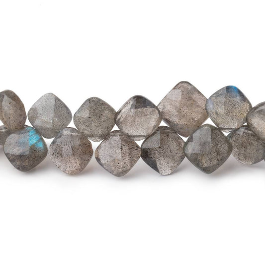6-10mm Labradorite Faceted Pillow Beads 8 inch 44 pieces
