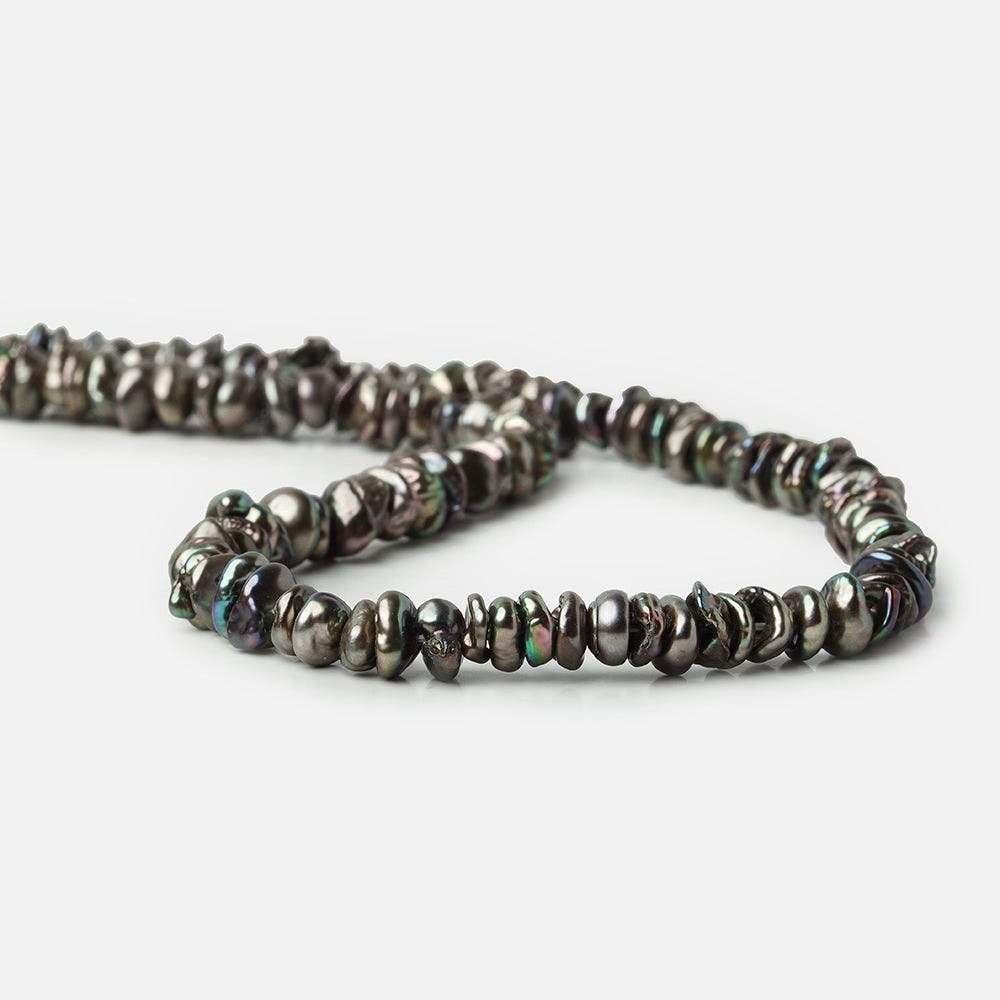 6-10mm Peacock Keshi Center Drilled Freshwater Pearls, 15.5 inch, 119 pieces