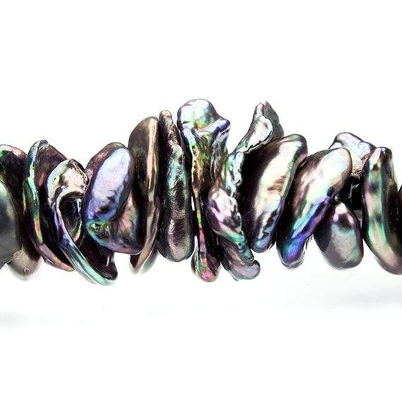 6-10mm Peacock Keshi Center Drilled Freshwater Pearls, 15.5 inch, 176 pieces