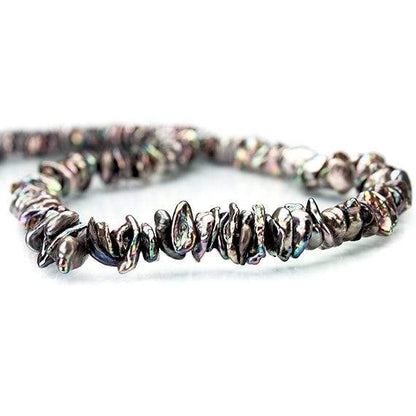 6-10mm Peacock Keshi Center Drilled Freshwater Pearls, 15.5 inch, 176 pieces