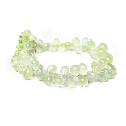 6-10mm Prehnite Tear Drop Briolette Beads 8 inch 83 pieces